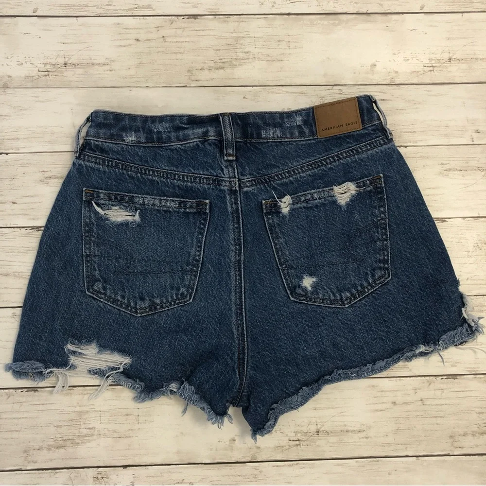 AMERICAN EAGLE Women’s Blue Ripped Short Size 4 - Picture 5 of 8